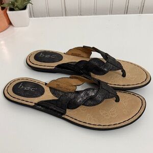 b.o.c. Women's Black Pewter Braided Sandals Size 6